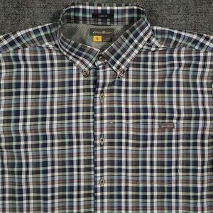Eddie Bauer Travex Shirt Mens Large Plaid Performance Free‎ Dry Stretch Hiking